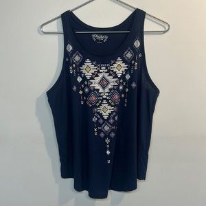 Mudd brand juniors tank top size L navy blue color